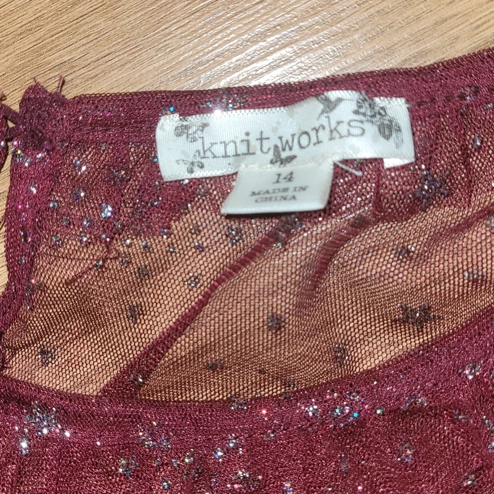 New Knitworks Burgundy 2 piece dress set size 14 - Picture 8 of 12